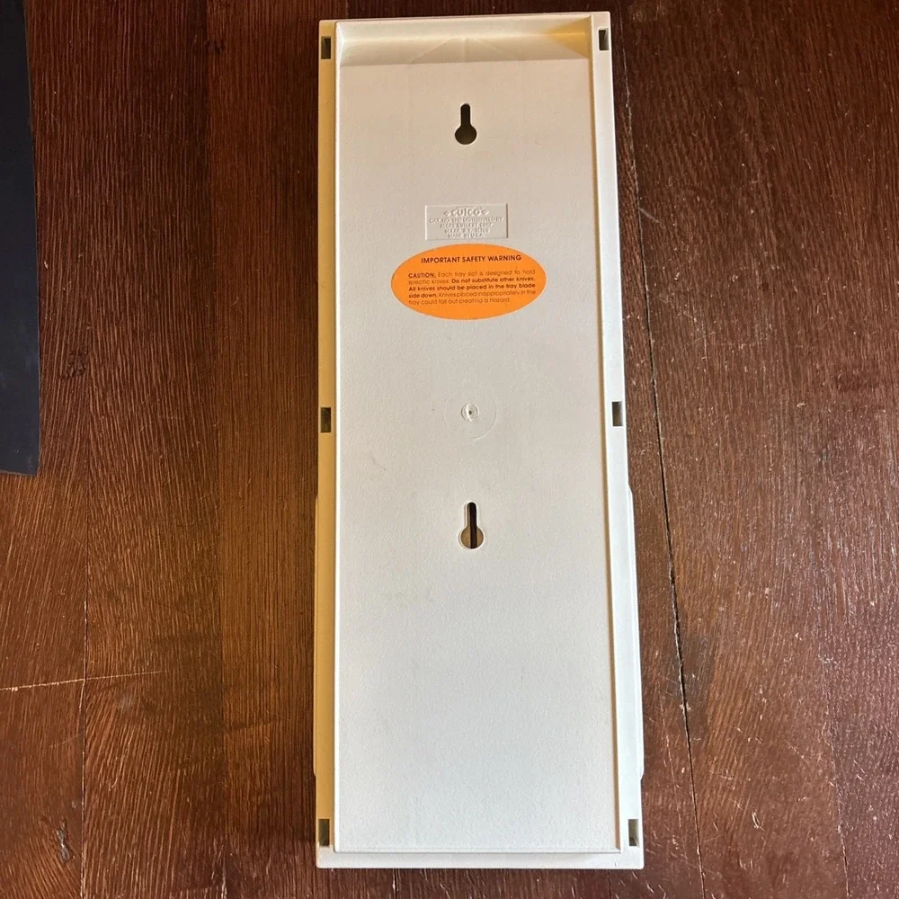 CUTCO Knife Fork Holder 5 Slot #1742 Plastic‎ Tray Drawer Wall Mount, White